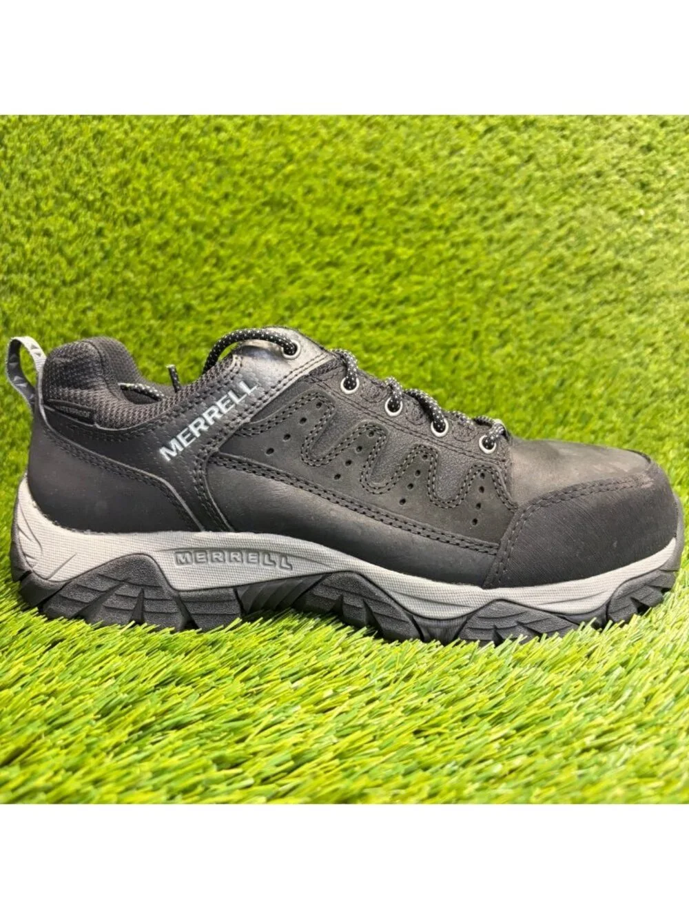 Merrell Windoc Mens Size 10.5 Black Gray Waterproof Steel Toe Safety Work Shoes